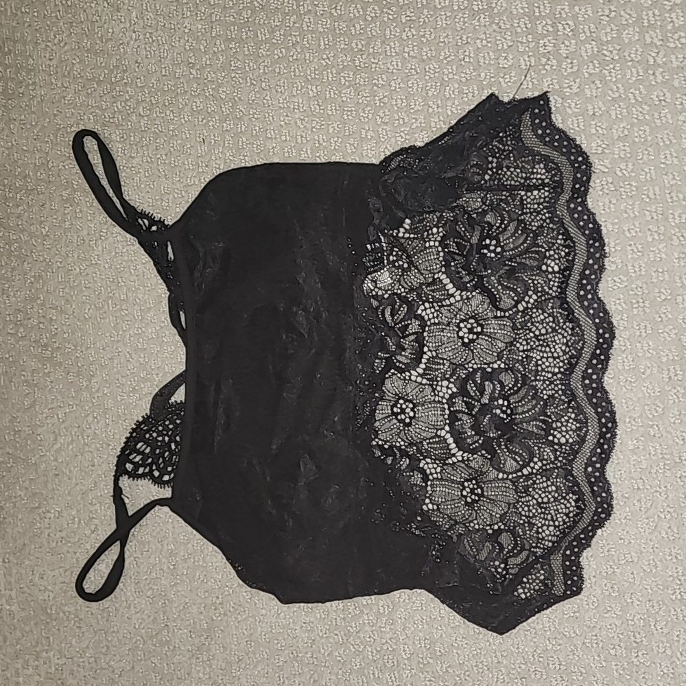 Black lace butterfly top